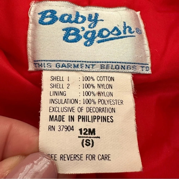 Vintage Osh Kosh B’Gosh Baby 12 months Patchwork Pram Snowsuit Flannel Mittens - Picture 5 of 9